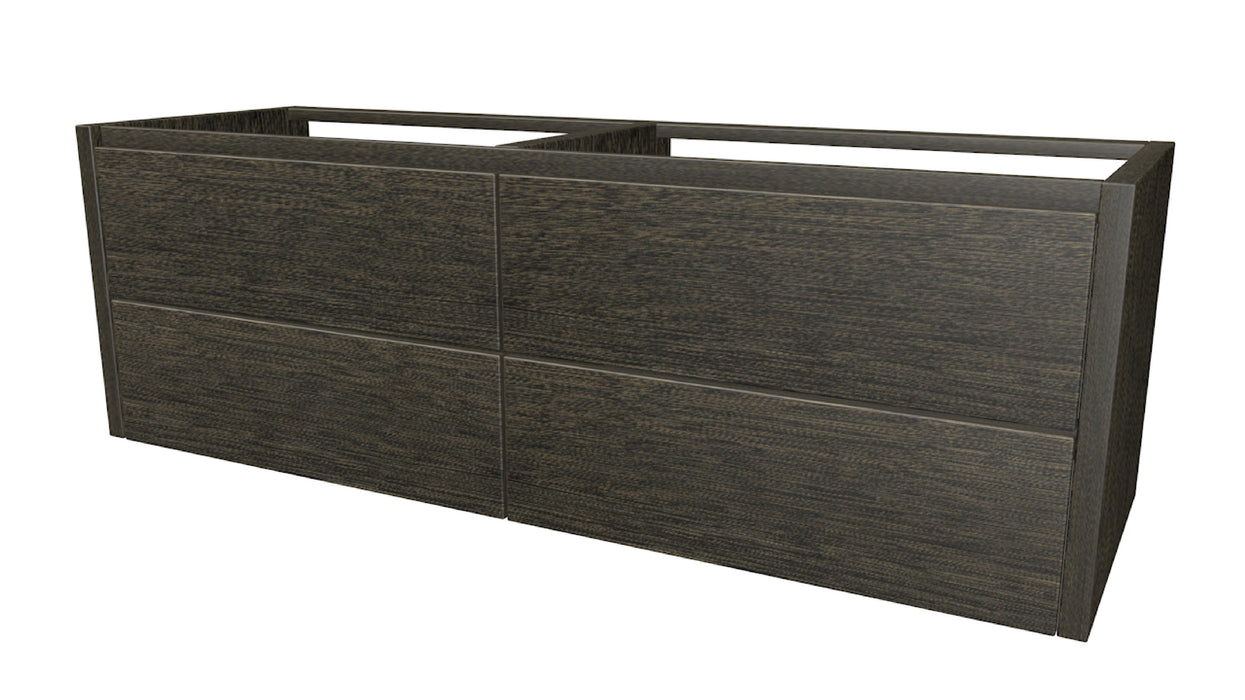 One Onderkast met 4 lades 140 incl. stolwanden zonder topblad Vulcan Brown geborsteld