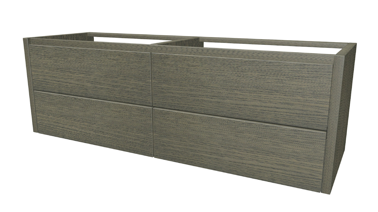 One Onderkast met 4 lades 140 incl. stolwanden zonder topblad Buffalo Brown geborsteld