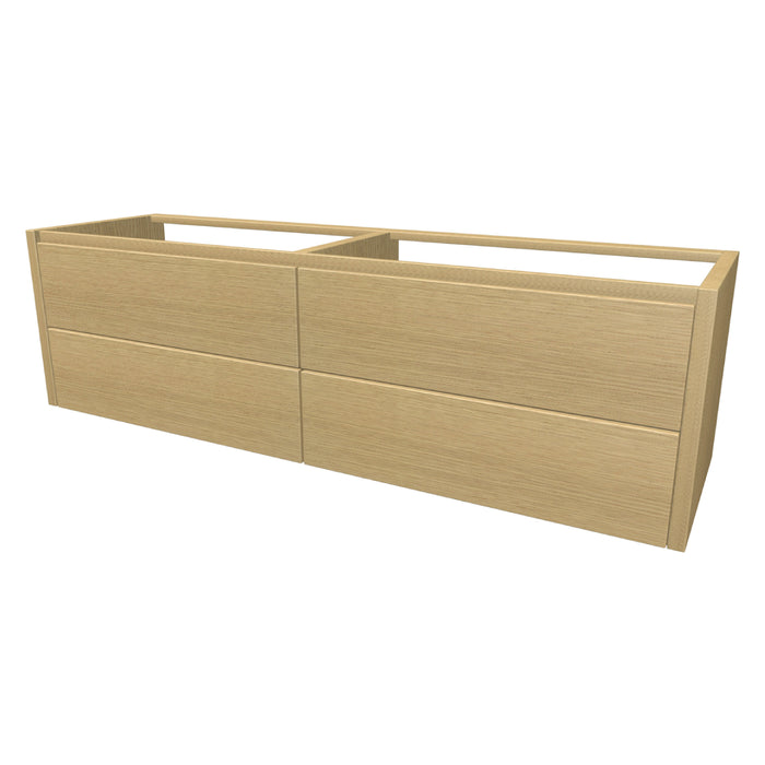 One Onderkast met 4 lades 160 incl. stolwanden zonder topblad Blank Oak glad