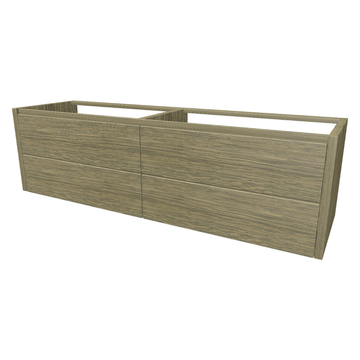 One Onderkast met 4 lades 160 incl. stolwanden zonder topblad Clay Oak glad