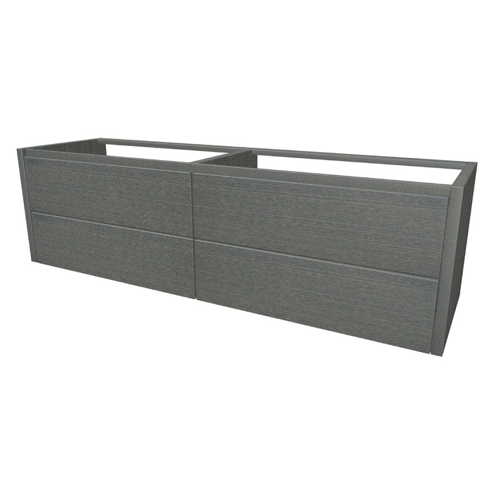 One Onderkast met 4 lades 160 incl. stolwanden zonder topblad Stone Grey glad