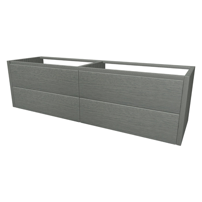 One Onderkast met 4 lades 160 incl. stolwanden zonder topblad Elephant Grey glad