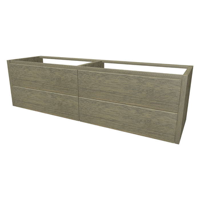 One Onderkast met 4 lades 160 incl. stolwanden zonder topblad Clay Oak geborsteld