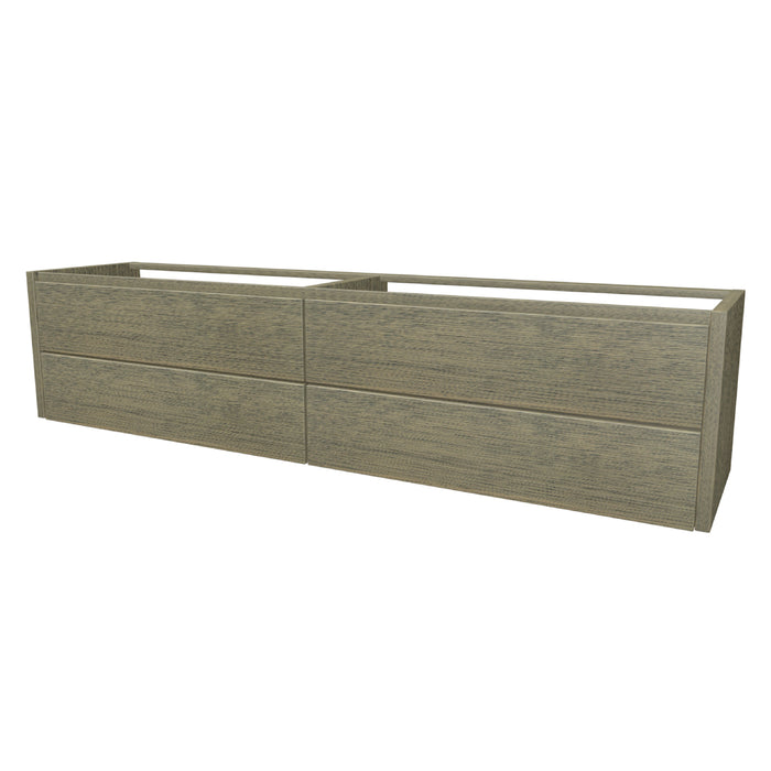 One Onderkast met 4 lades 200 incl. stolwanden zonder topblad Clay Oak geborsteld