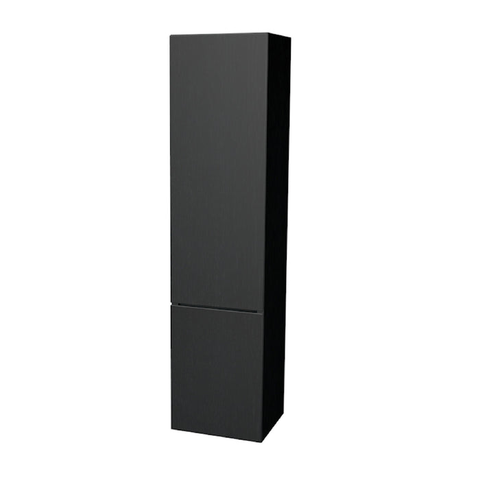 One Hoge kast links, zonder stolwanden en topblad 165x40x35 Deep Black geborsteld