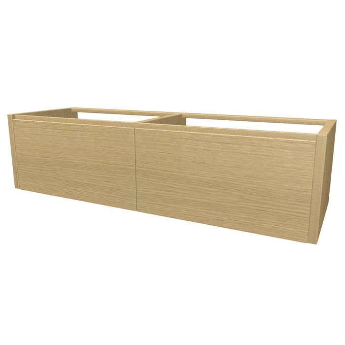 One Onderkast met 2 lades 140 incl. stolwanden zonder topblad Blank Oak glad