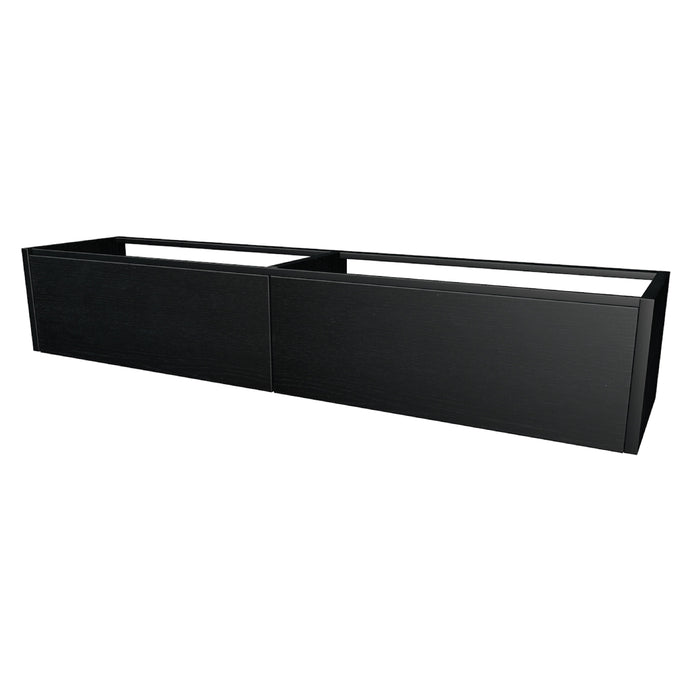 One Onderkast met 2 lades 200 incl. stolwanden zonder topblad Deep Black geborsteld