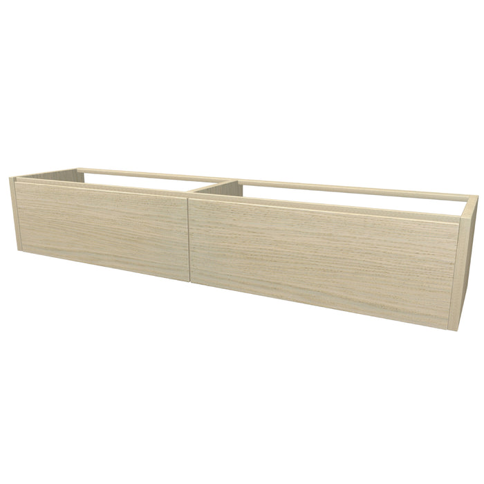 One Onderkast met 2 lades 200 incl. stolwanden zonder topblad Misty White geborsteld