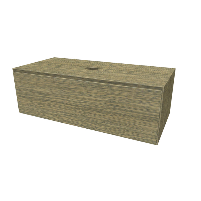 Rect Onderkast met 1 lade 99 incl. topblad en stolwanden van 8mm Clay Oak glad