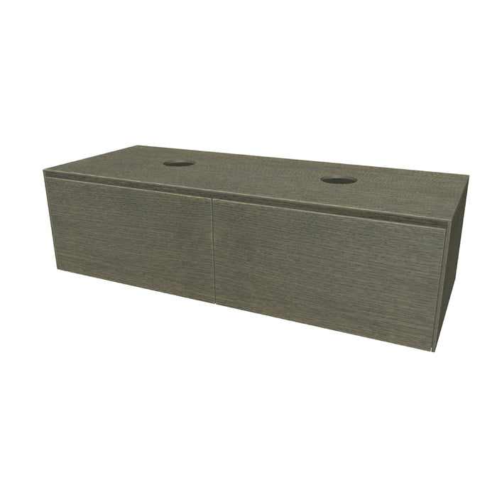 Rect Onderkast met 2 lades 115 incl. topblad en stolwanden van 8mm Buffalo Brown glad