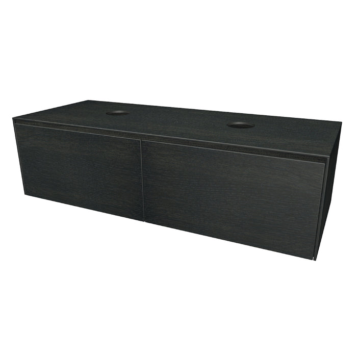 Rect Onderkast met 2 lades 115 incl. topblad en stolwanden van 8mm Dusk Grey glad