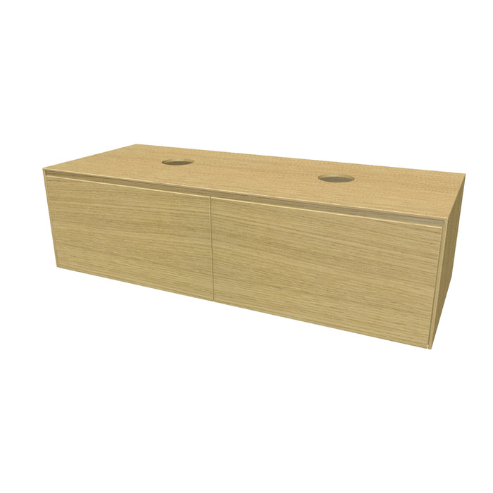 Rect Onderkast met 2 lades 115 incl. topblad en stolwanden van 8mm Blank Oak geborsteld