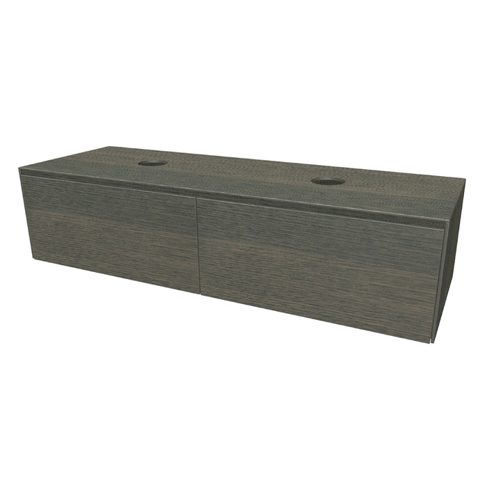 Rect Onderkast met 2 lades 135 incl. topblad en stolwanden van 8mm Leem Oak Geborsteld