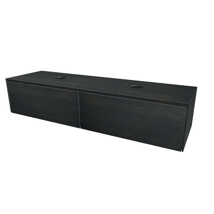 Rect Onderkast met 2 lades 155 incl. topblad en stolwanden van 8mm Dusk Grey glad