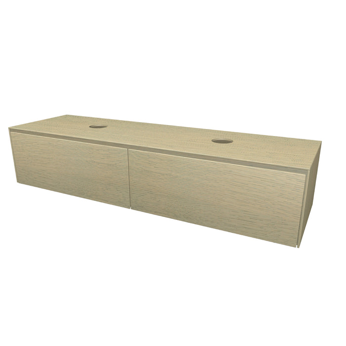 Rect Onderkast met 2 lades 155 incl. topblad en stolwanden van 8mm Eagle light geborsteld