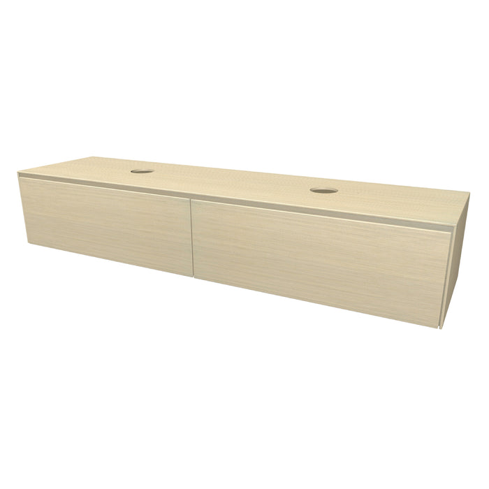 Rect Onderkast met 2 lades 175 incl. topblad en stolwanden van 8mm Misty White glad