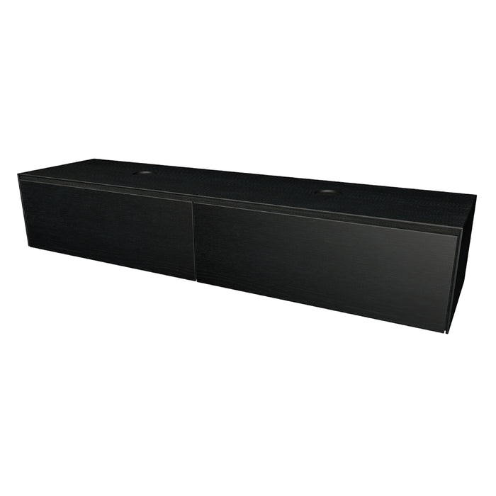 Rect Onderkast met 2 lades 175 incl. topblad en stolwanden van 8mm Deep Black geborsteld