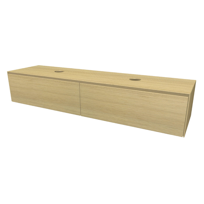 Rect Onderkast met 2 lades 175 incl. topblad en stolwanden van 8mm Natural Oak geborsteld