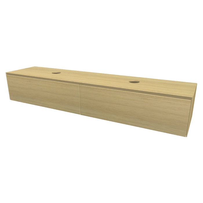 Rect Onderkast met 2 lades 195 incl. topblad en stolwanden van 8mm Natural Oak geborsteld