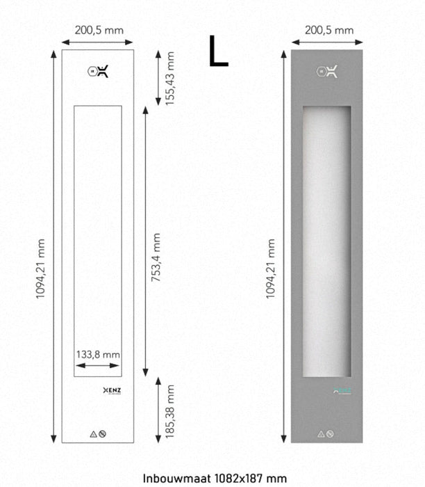 Feel Good Shower IR-L 110x27x13,5 grijs, 1500W