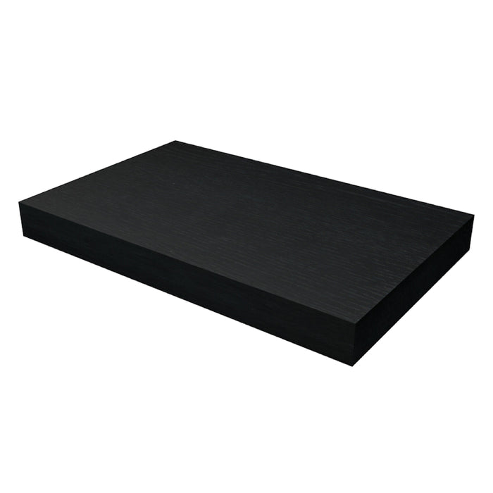 One Wandplank eiken met blinde bevestiging 40 Deep Black geborsteld