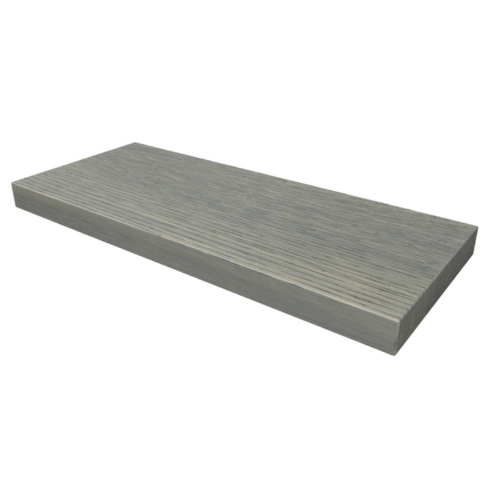 One Wandplank eiken met blinde bevestiging 60 Elephant grey geborsteld