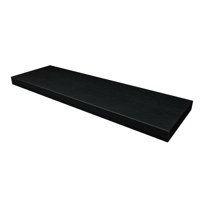 One Wandplank eiken met blinde bevestiging 80 Deep Black glad