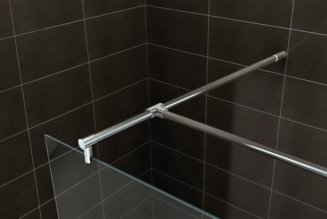 T-stabilisatiestangset Inox Ø19 mm met T-stuk, 1x wand- en 2x glashouder