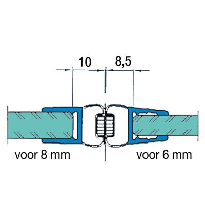 Magneet profiel (set) 180° 215cm lang