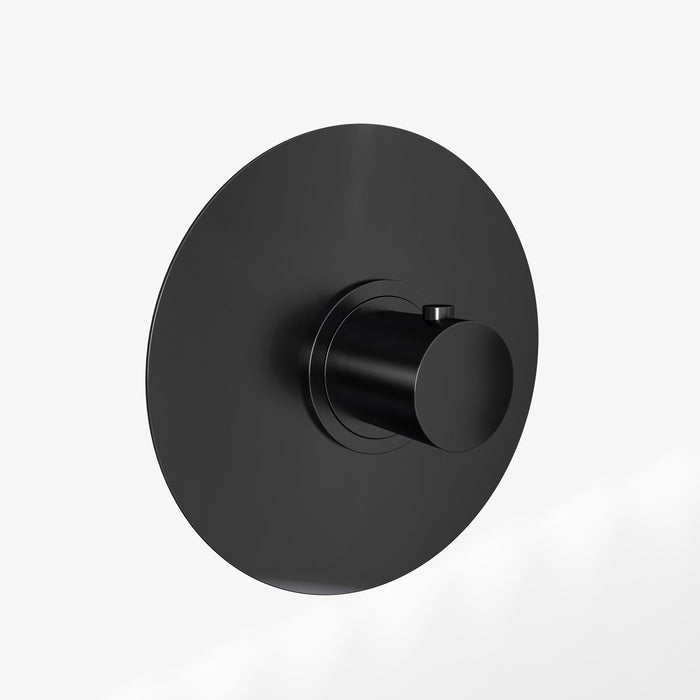 Pure - Inbouwthermostaat, zwart mat - LET OP! Rozet 18,5 cm