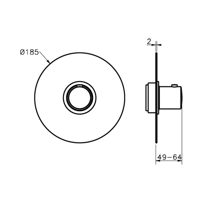 Pure - Inbouwthermostaat, goud geborsteld - LET OP! Rozet 18,5 cm