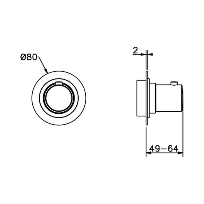 Pure - Inbouw stopkraan, zwart mat - LET OP! Rozet 8 cm