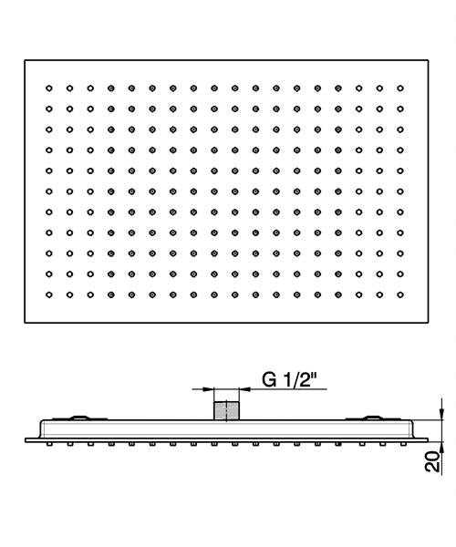 Pure - regendouche inbouw rechthoek 17x9x20 cm chroom