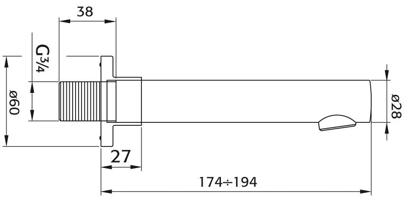 Pure - baduitloop chroom