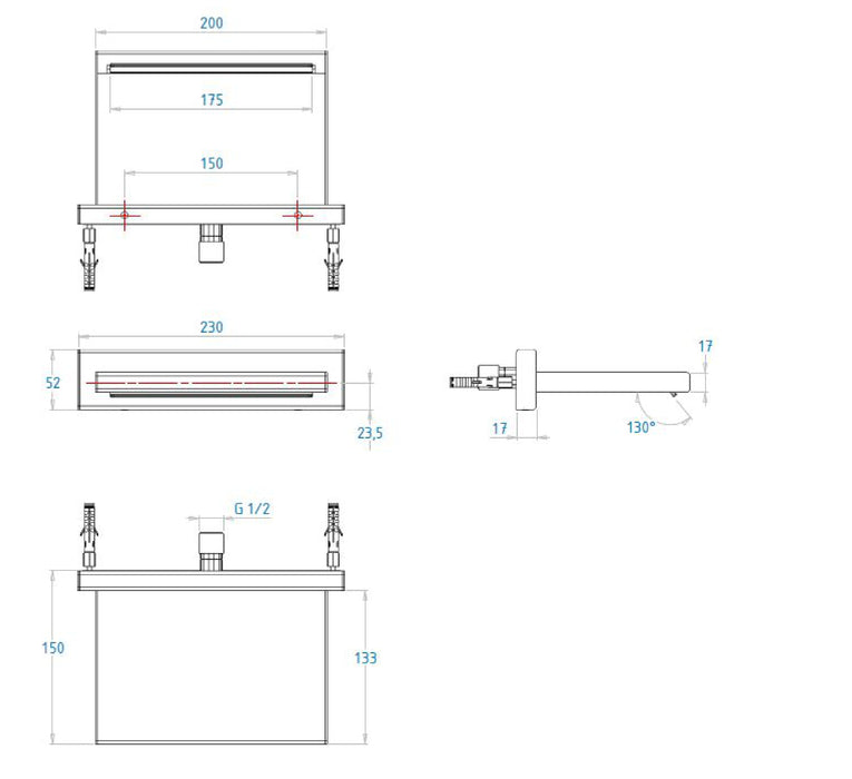 Pure - Waterval 20x13x1,7 cm inox