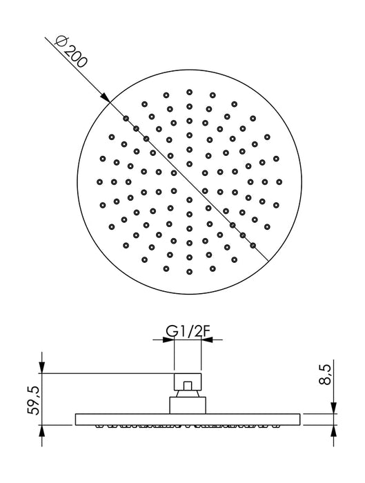 regendouche 20 voor set wit mat (=7576-WM)