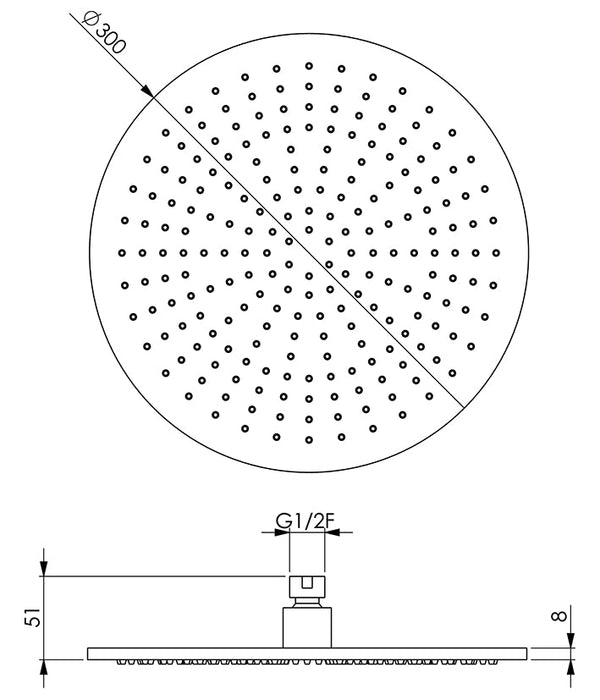 Meerprijs extra optie: regendouche 30 cm grafiet geborsteld (=7587)