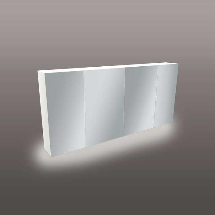 Young Vierdeurs spiegelkast met ledverlichting 140 Wit mat 140x65x14