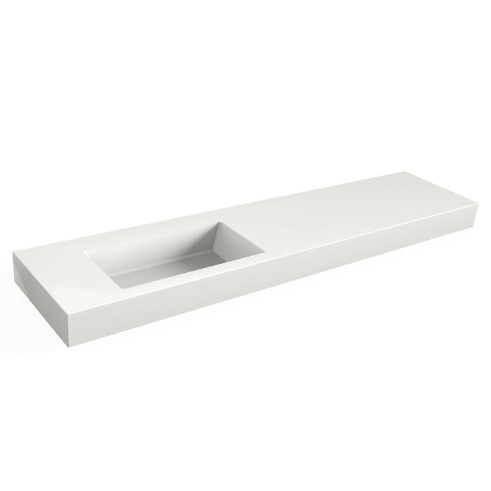 Solid Surface Blad 200 links met R2 wastafel mat wit